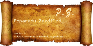 Poparadu Zaránd névjegykártya